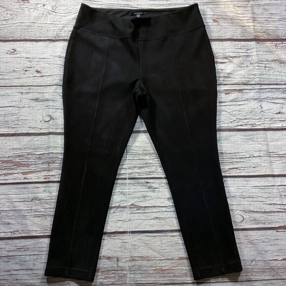 Andrew Marc Womens Pants size 2X Black Pull On Stretch Faux Suede Ankle x29"insm - Picture 2 of 9